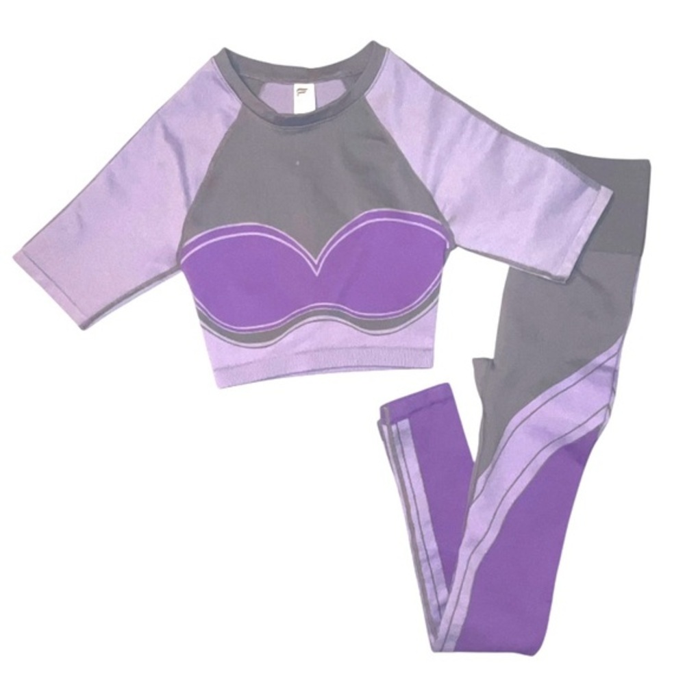 Fabletics Sofía Seamless 2 Piece Athletic Set Cropped Shirt Hi Rise Leggings Sm